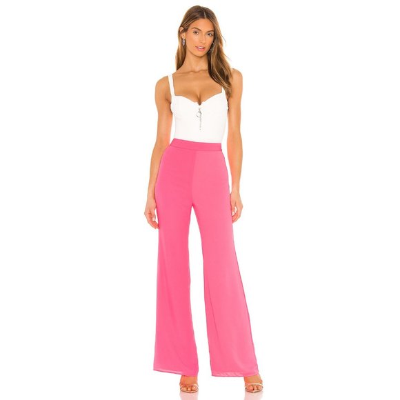 NBD Neon Pink "Cartia" Wide Leg Pants sz XS